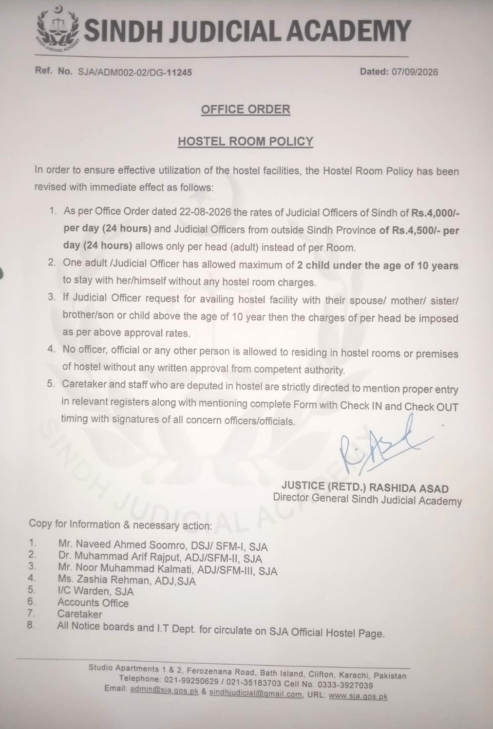hostel room policy